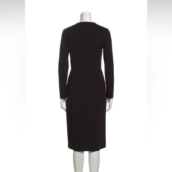 Gucci Compact Jersey Deep-V High Slit Long Sleeve Dress - Picture 4 of 13